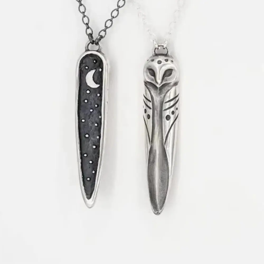 New Simple Fashion Niche Punk Style Retro Creative Animal Owl Star Moon Pendant