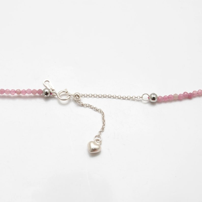 Beautiful A++ Pink Tourmaline Faceted Round Gemstone Beads Women Necklace 24”