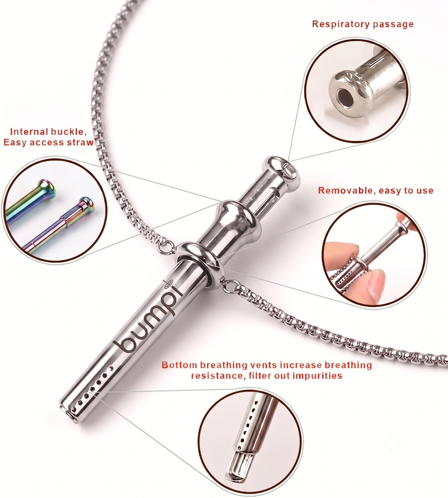 BUMPI – Brand New – BUMP Straw SNOGO EZBUMP Like Necklace