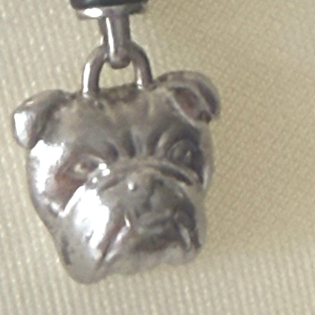 GUCCI Rare Bulldog Charm Necklace Silver Dog Excellent