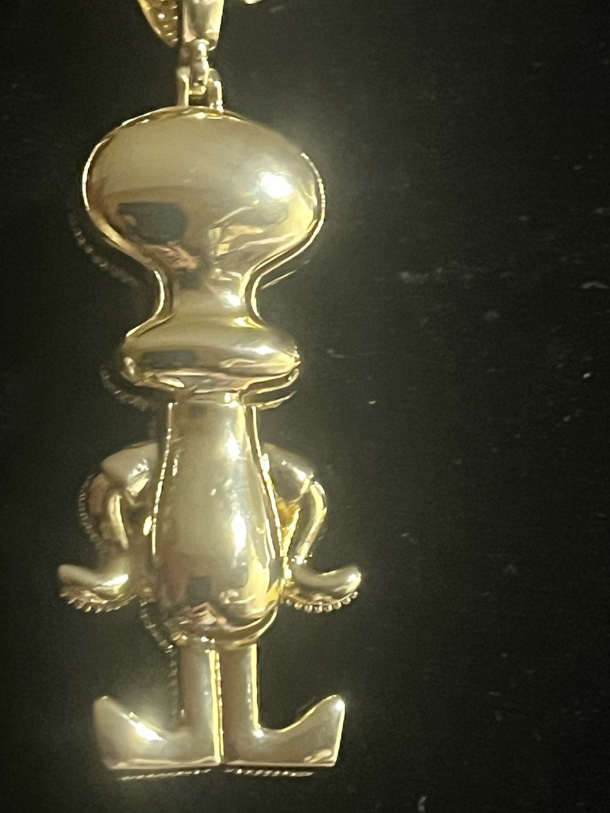 14k gold plated figaro with squid-ward 5ACZ pendant 22”