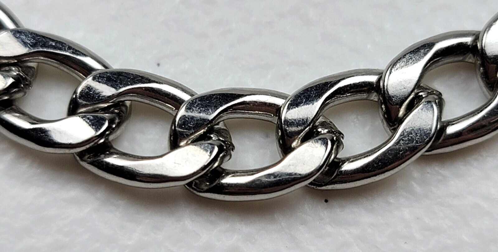 Silver Plated Curb Chain Necklace 26.5″ Adjustable Adult Unisex 7.7 mm