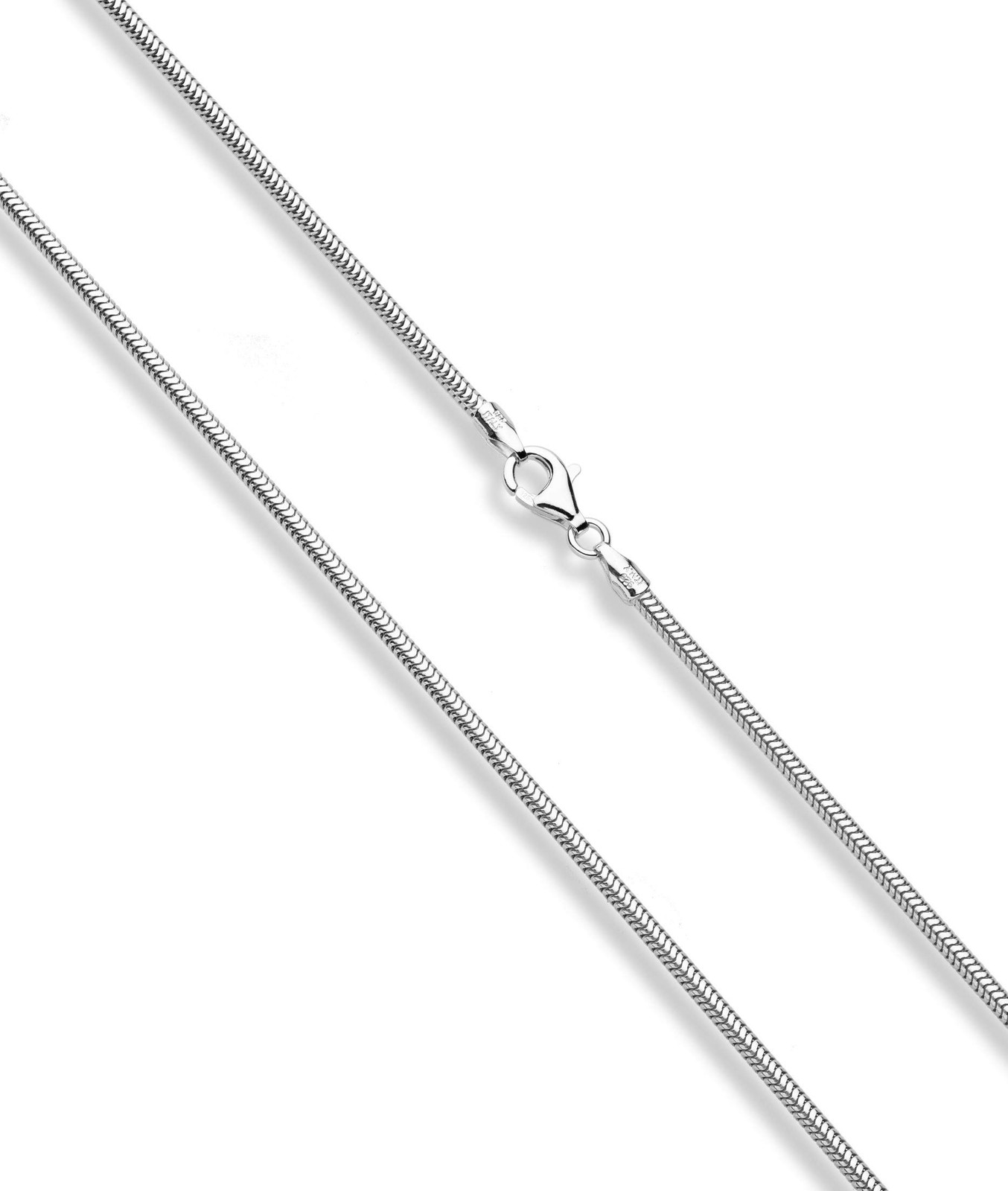 Miabella 925 Sterling Silver Italian 1.5Mm 2Mm 2.5Mm Round Snake Chain Necklace