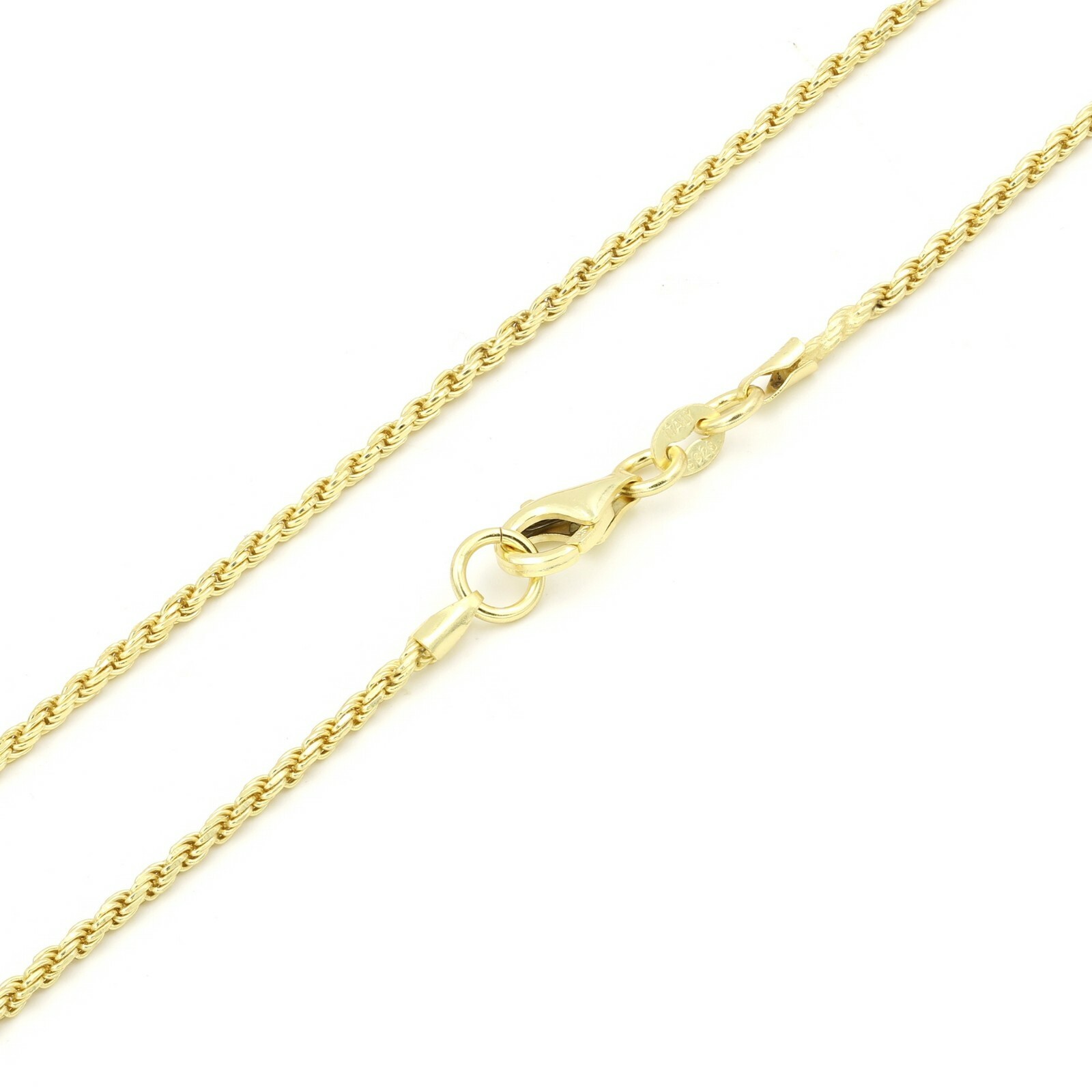 14K Gold/Platinum Plated 925 Sterling Silver Diamond Cut Rope Chain .925 Italy