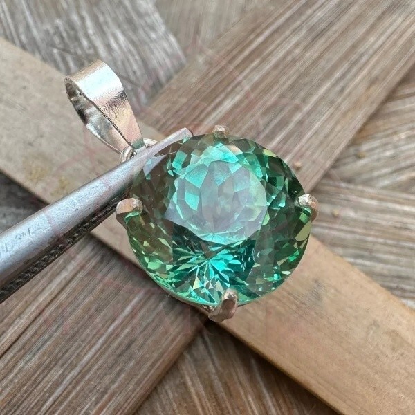 Certified 25.90 Ct Natural Paraiba Tourmaline Loose Gemstone Pendant 925 Silver