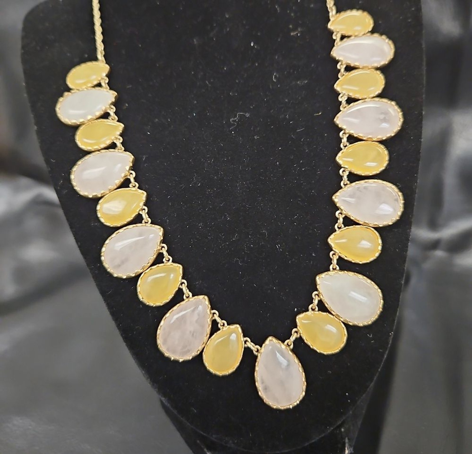 LOFT Gold Tone Necklace with Quartz Teardrops