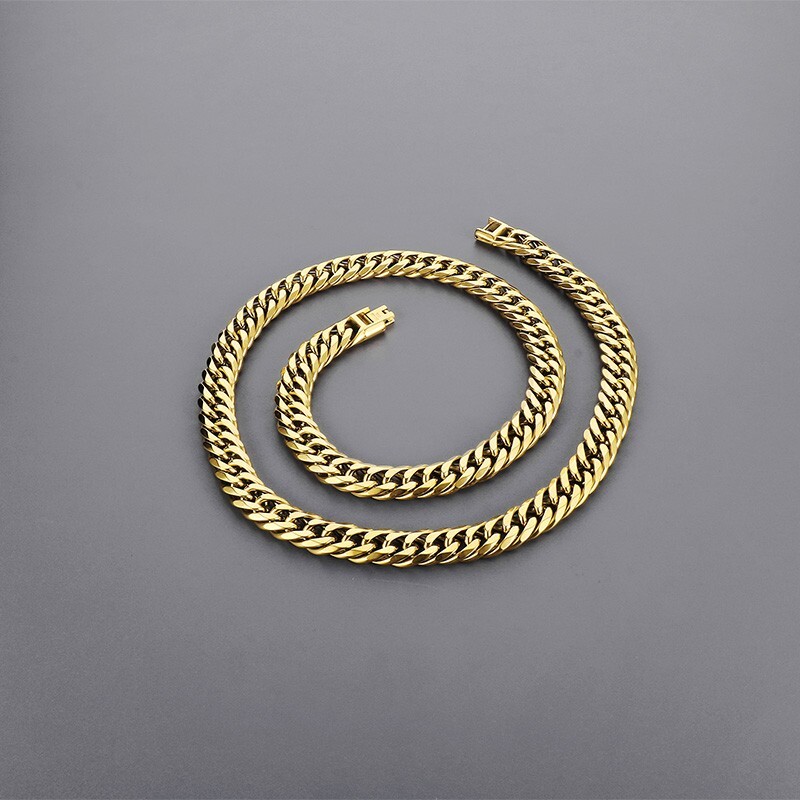 18k Gold Stainless Steel Curb Link Chain Necklace Gifts for Men 12mm 26in Heavy