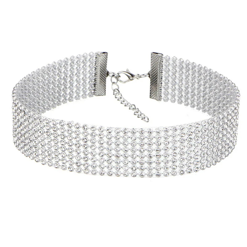 Punk Hip Hop Rhinestone Choker Necklace Women’s Style Collar Jewelry Gift