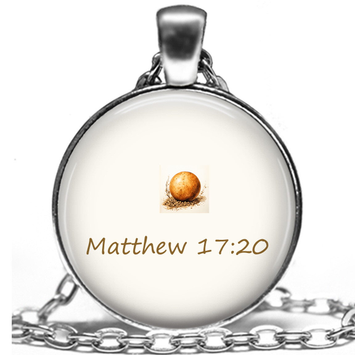 Matthew 17:20 Necklace Mustard Seed Faith Bible Scripture Artisan Religious Gift