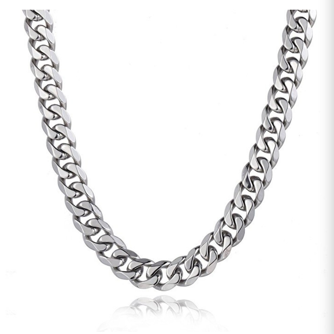 Polisihed Stainless Steel Necklace Curb Chain For Mens Boys 13mm 26” Jewelry