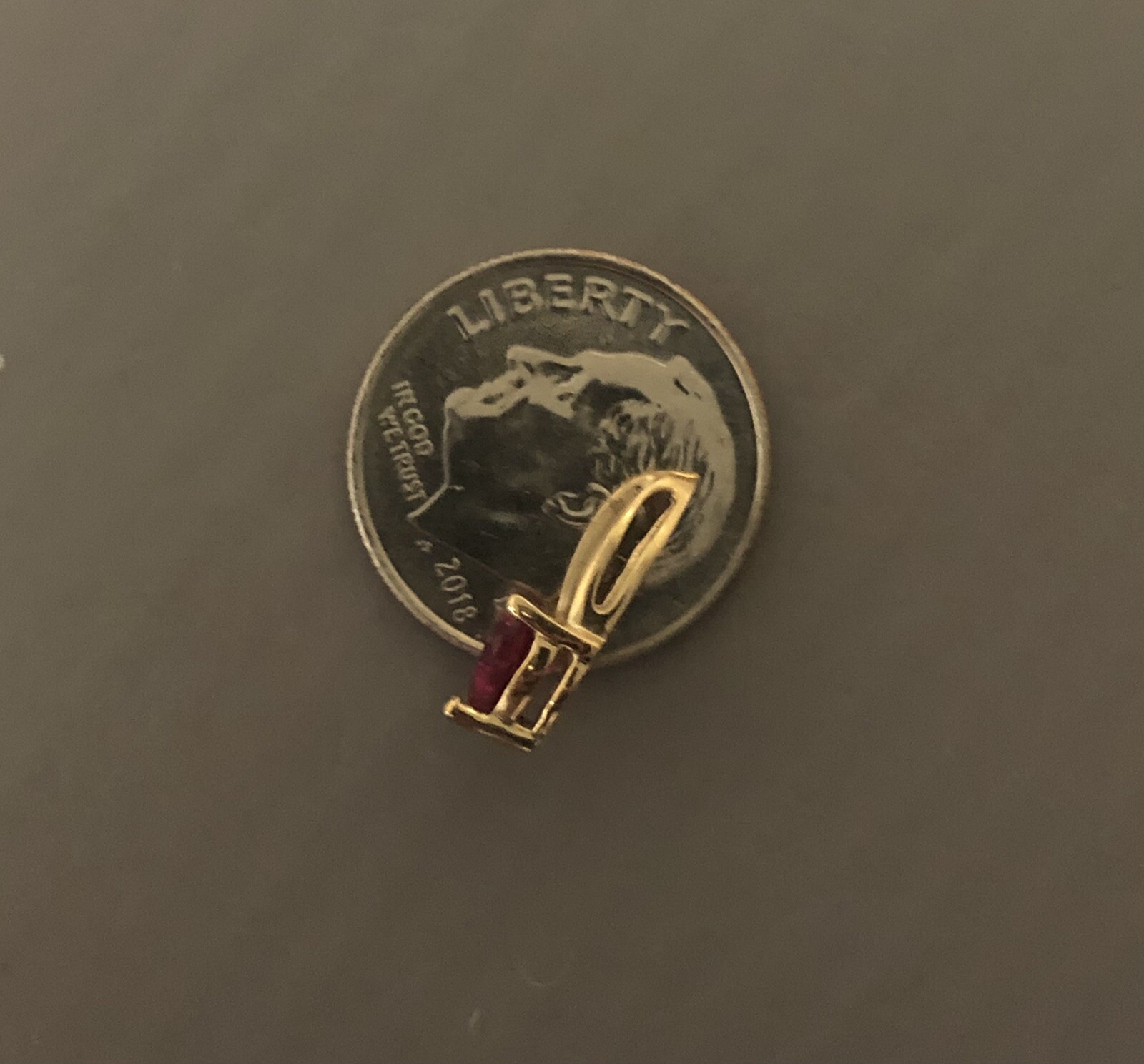 NWOT 10k Yellow Gold CZ Ruby Pendant