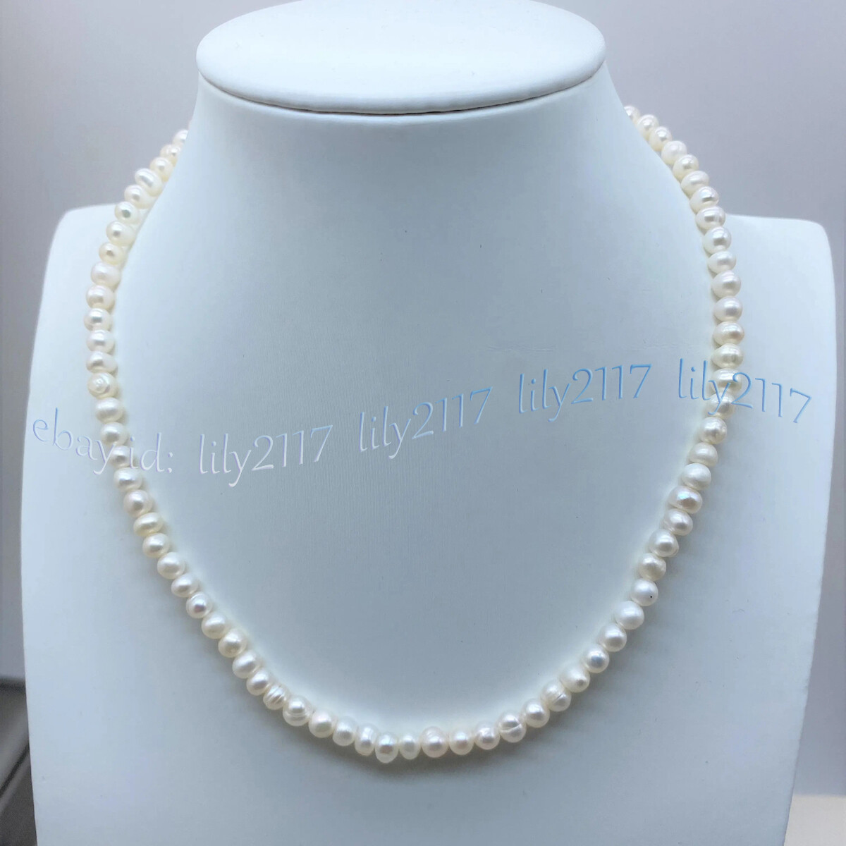 Elegant Real Natural White Freshwater Cultured Pearl Necklace 14-36” 4-7mm
