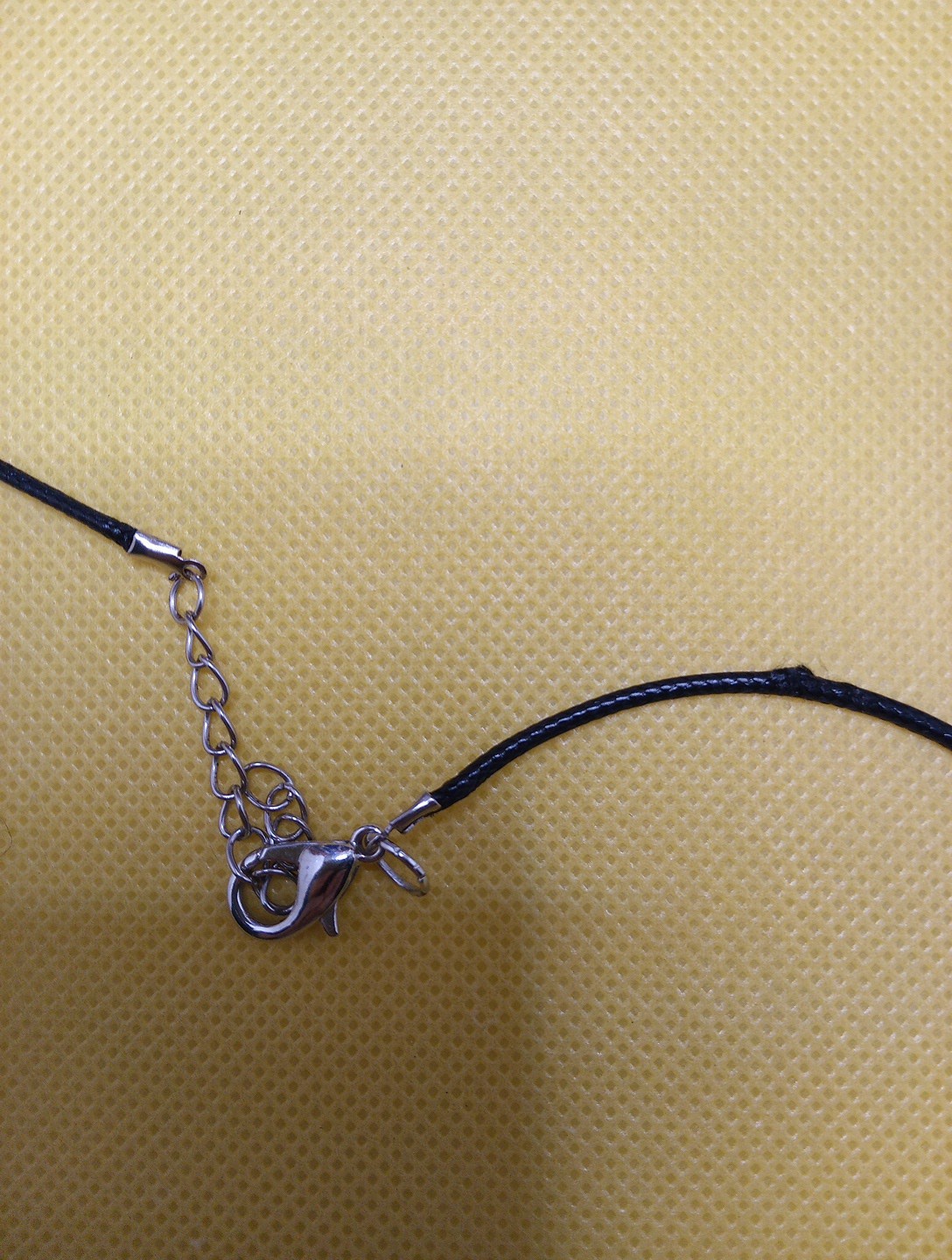 ADJ. CORDED NECKLACE & OBSIDIAN BEAD CROSS PENDANT
