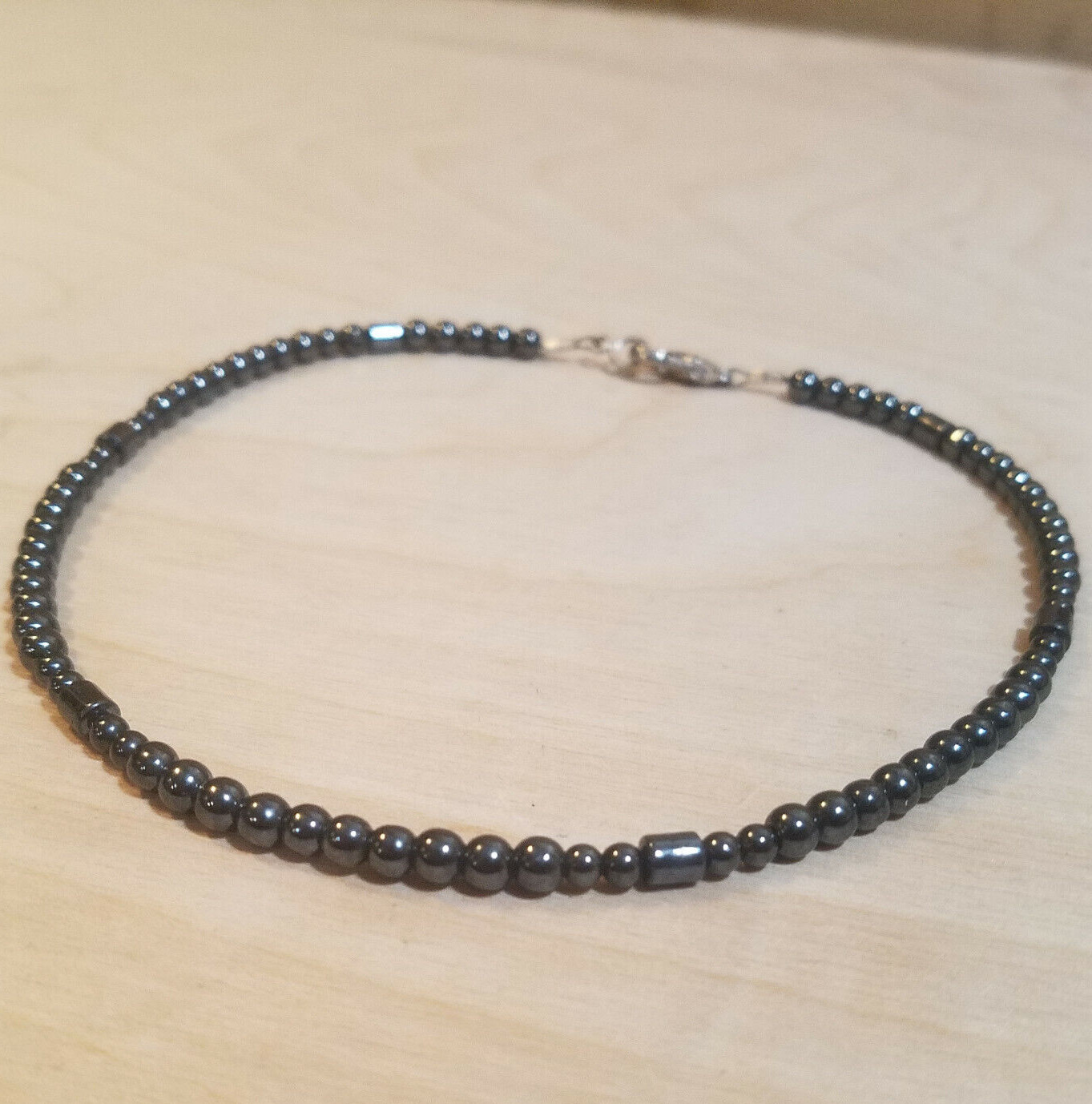 Hematite Choker Necklace Black Fashion Costume Punk Jewelry 6.5 in- Swanky Barn