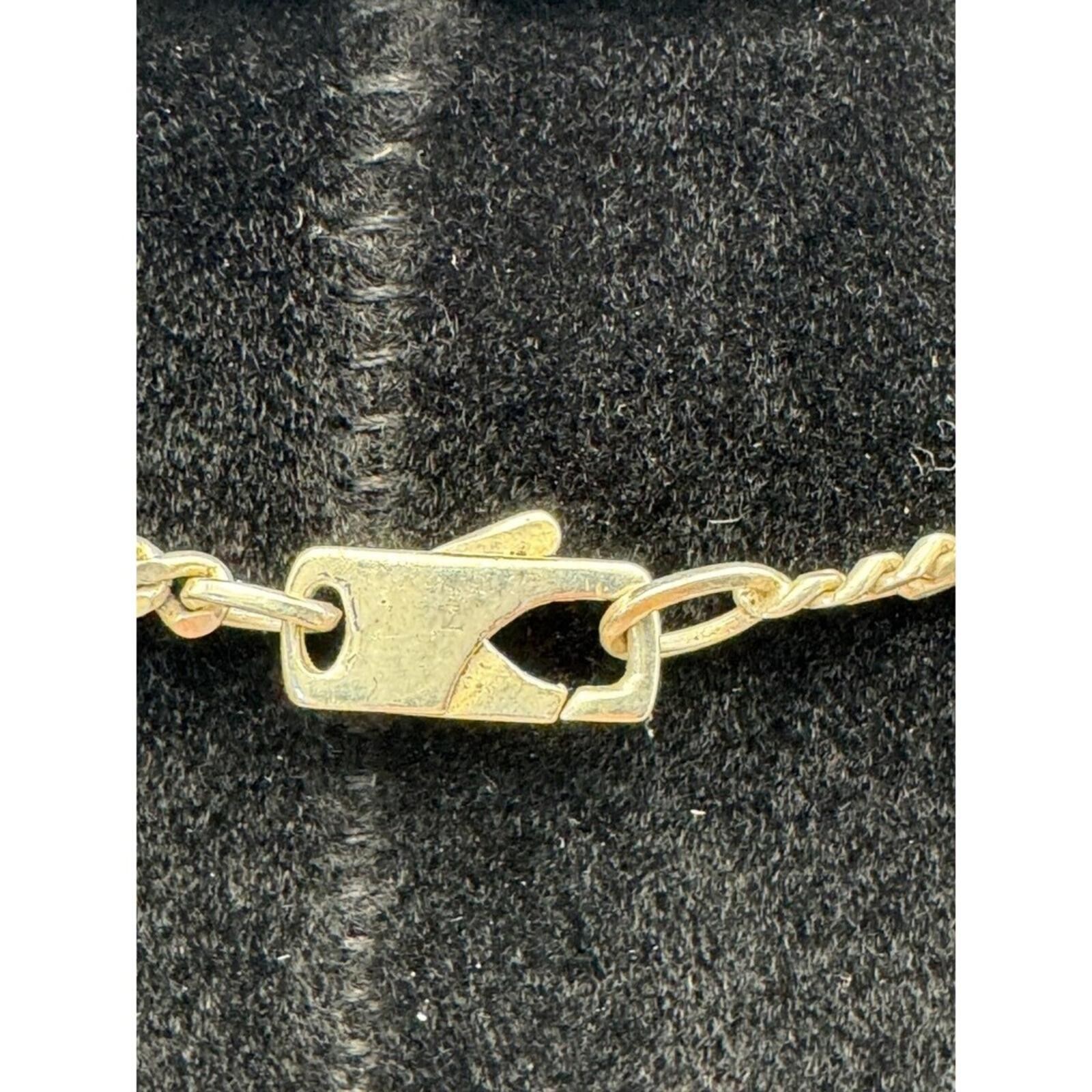 Gucci Vintage G Square Bar Silver Chain Necklace 50cm Made in Italy