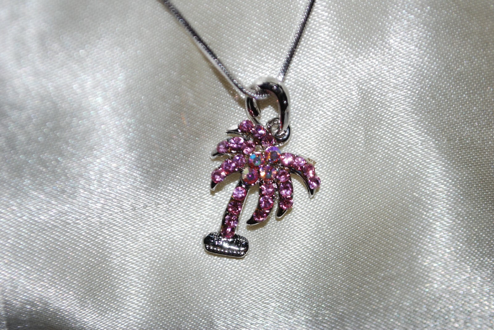 Crystal Palm Tree Pendant Martini Island Tropics Vacation Trip Margarita PT5