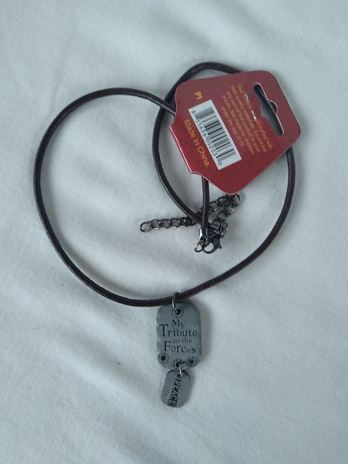 World Peace Pendant Necklace Unisex Teen Men 21″ Adj Gift US Seller New NWT