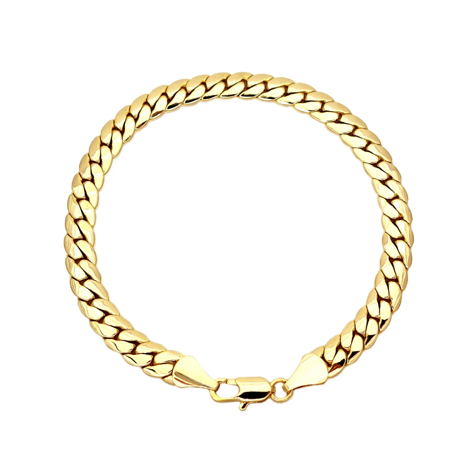 AAA+ 14k Gold Plated Brass Cuban Chain 4mm to 10mm Necklace Bracelet 20″ 24″ 30″