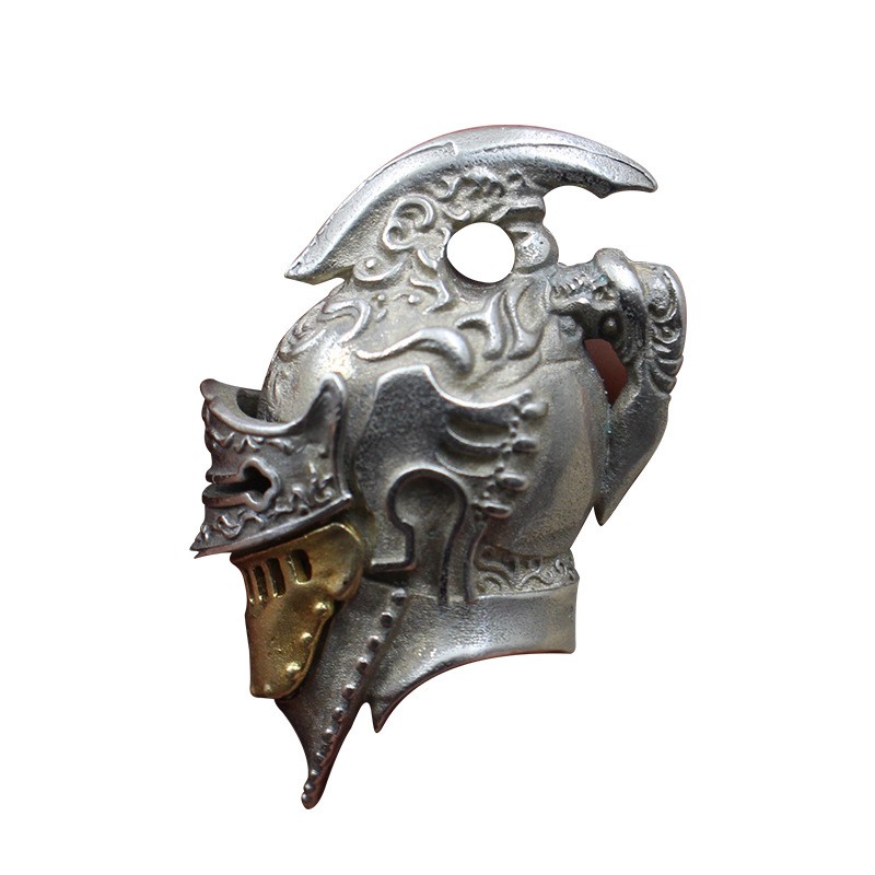 Copper Roman Knight Warrior Helmet Pendant Retro Jewelry Accessories