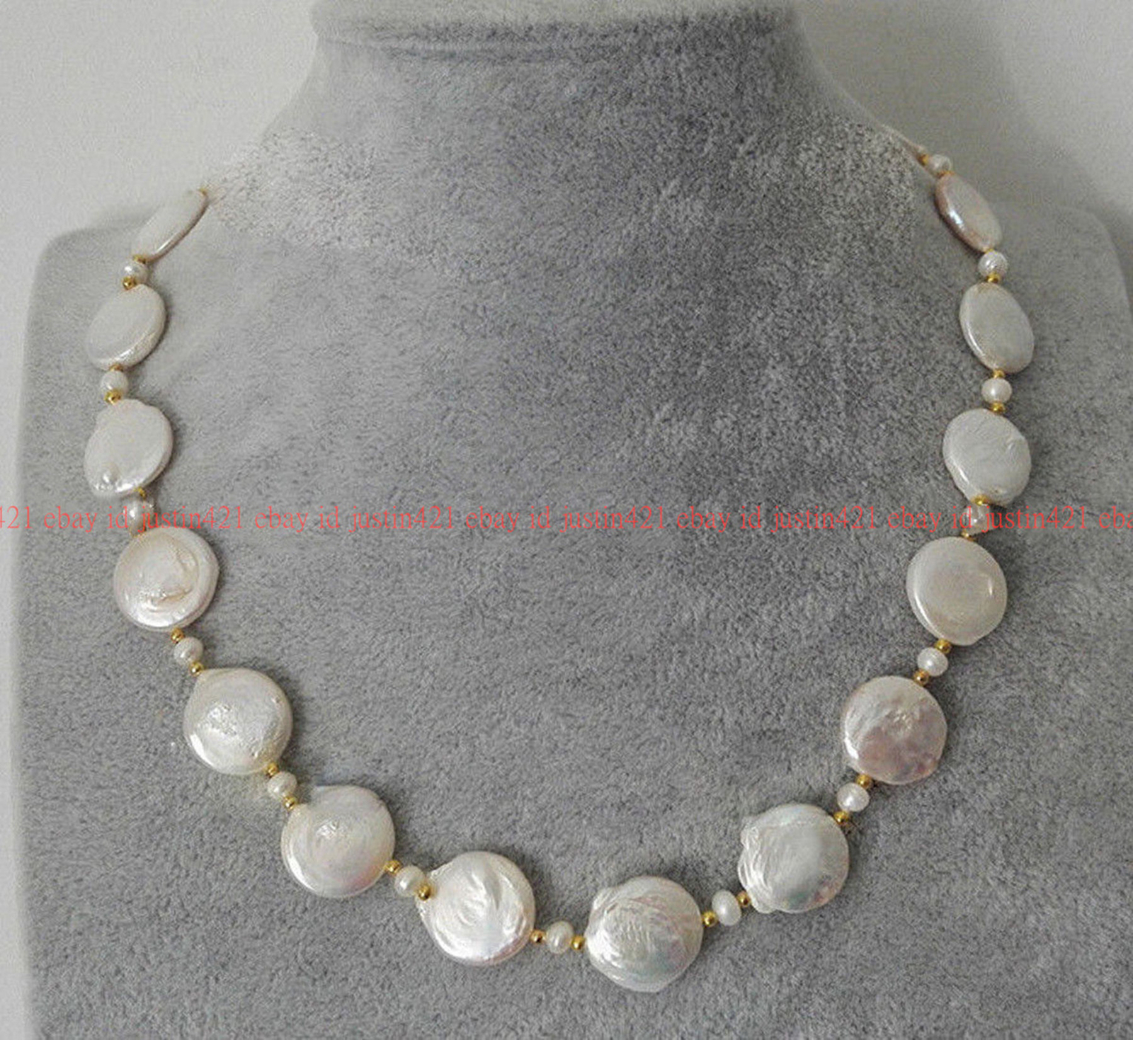 Natural 11-12mm South Sea White Baroque Freshwater Coin Pearl Necklace 16-48 in