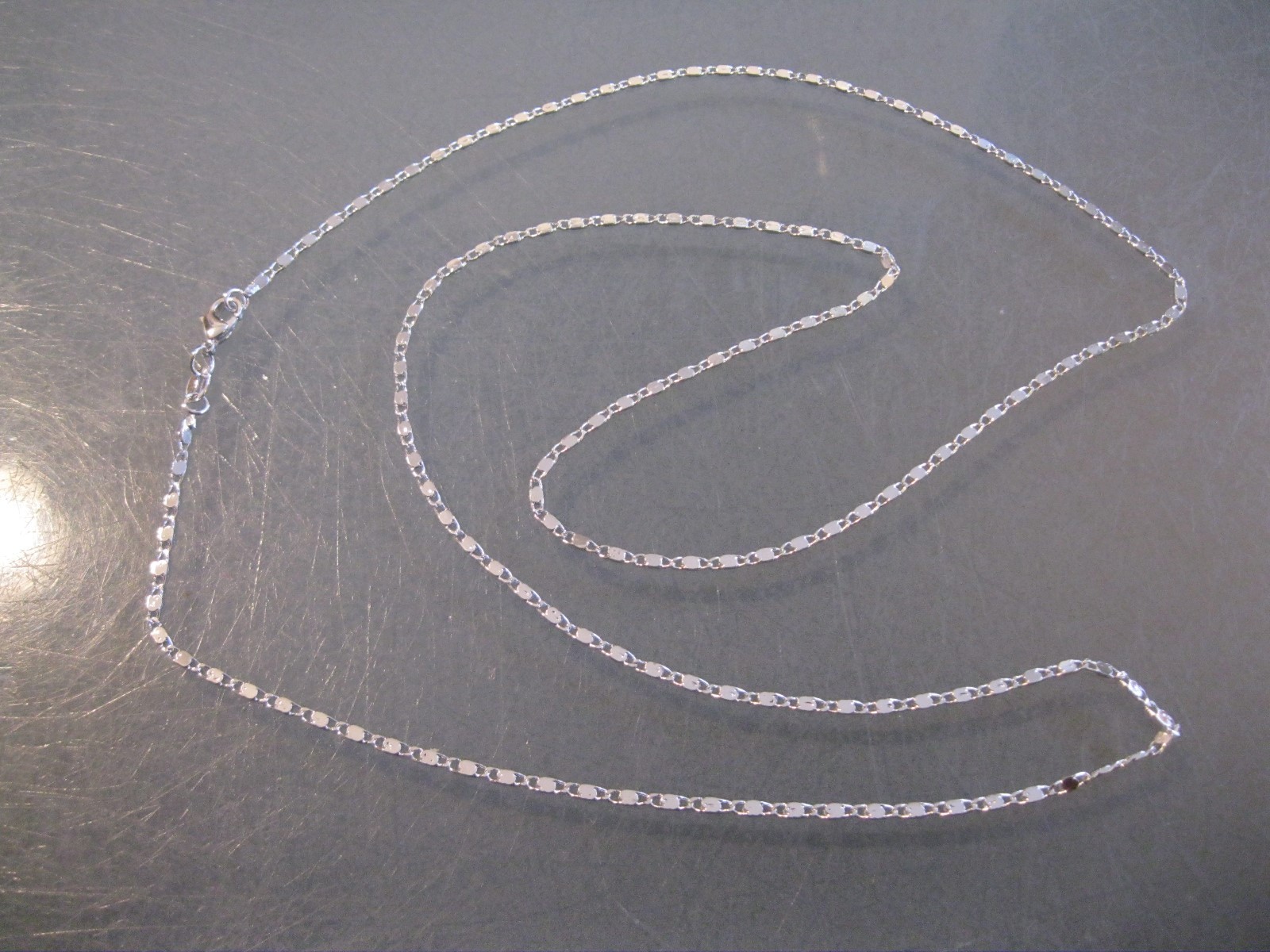 2MM 925 Sterling Silver Fancy Flat Chain Necklace 26″