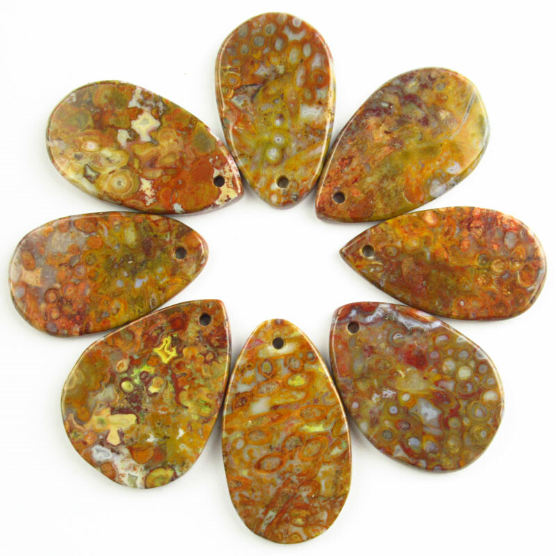 8Pcs 33x19x3mm/34x25x3mm Natural Pietersite Teardrop Pendant Bead B39849