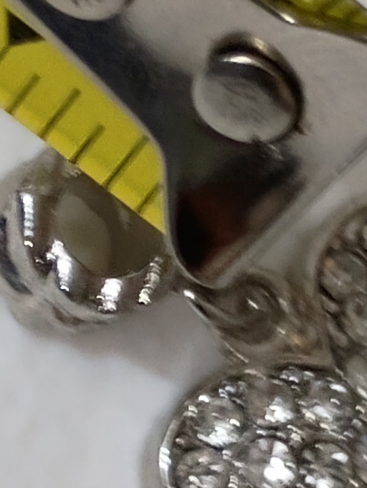 Flawless Silver Tone Crystal Encrusted Charm Heart Slide Charm Pendant ~1in CP01
