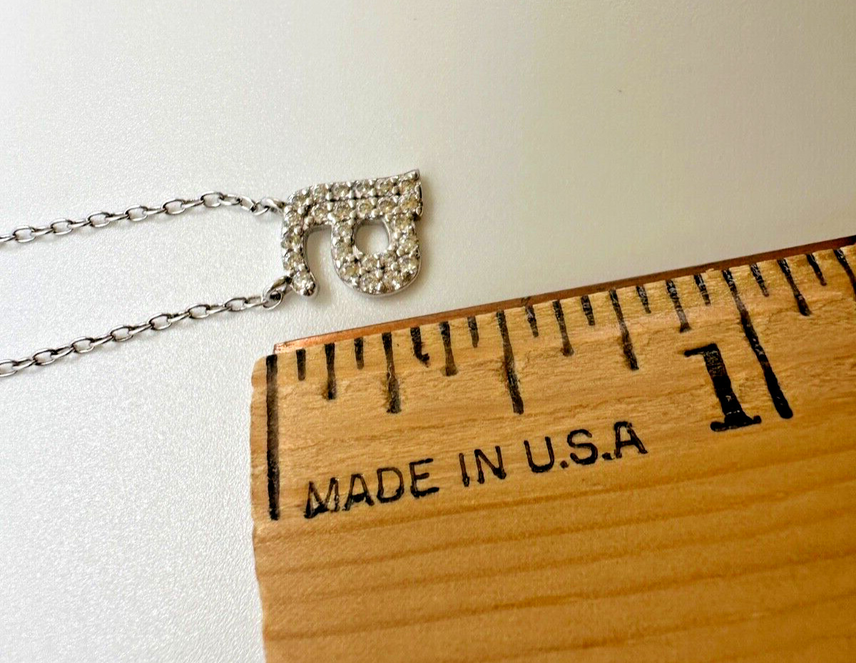Sterling Necklace Initial Letter “A” 925 Silver Pendant Pave Dainty Teen Tween