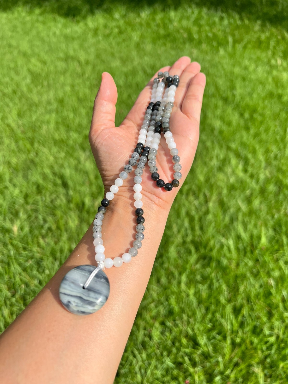 High-Quality Genuine Qinghua Nephrite Jade 6mm 108 Beads 24.5″ Necklace H55 1