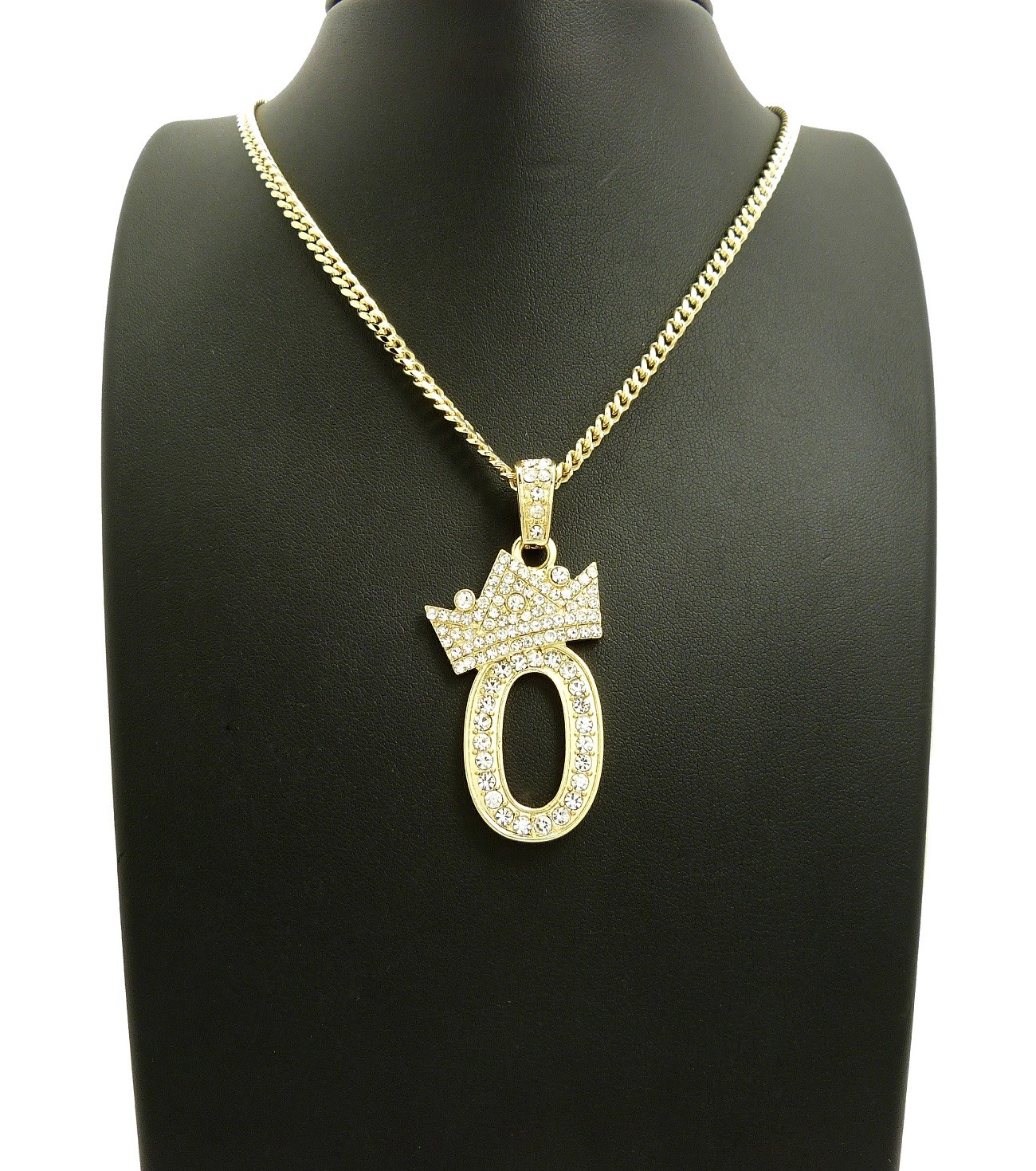 NEW ICED NUMBER # 0 PENDANT & 24″ VARIOUS CHAINS HIP HOP NECKLACES – XZ239