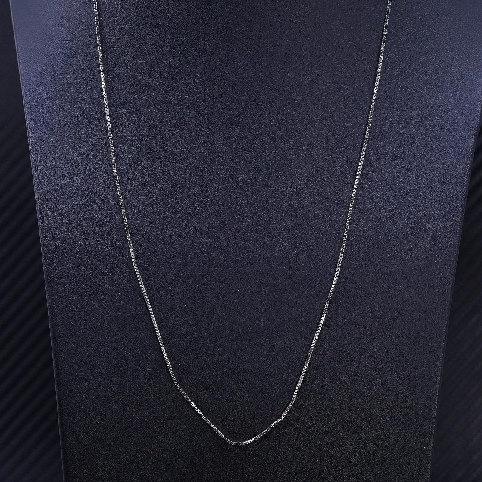 22” 1.6mm, vintage sterling silver 925 box chain necklace