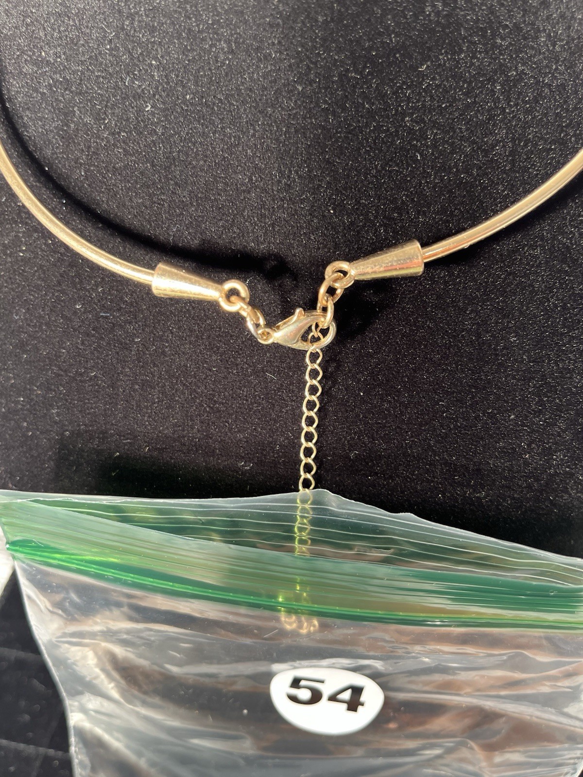 Gold Tone Metal Hoop Choker Necklace