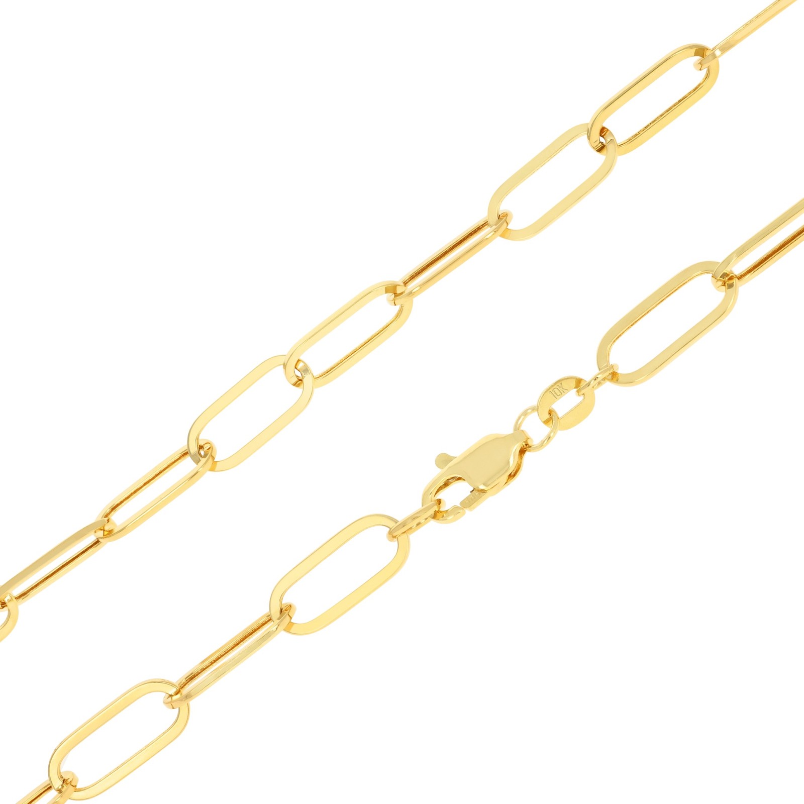 10k Yellow Gold Paperclip 2mm-7mm Chain Cable Rolo Necklace Mens Womens 16″-24″