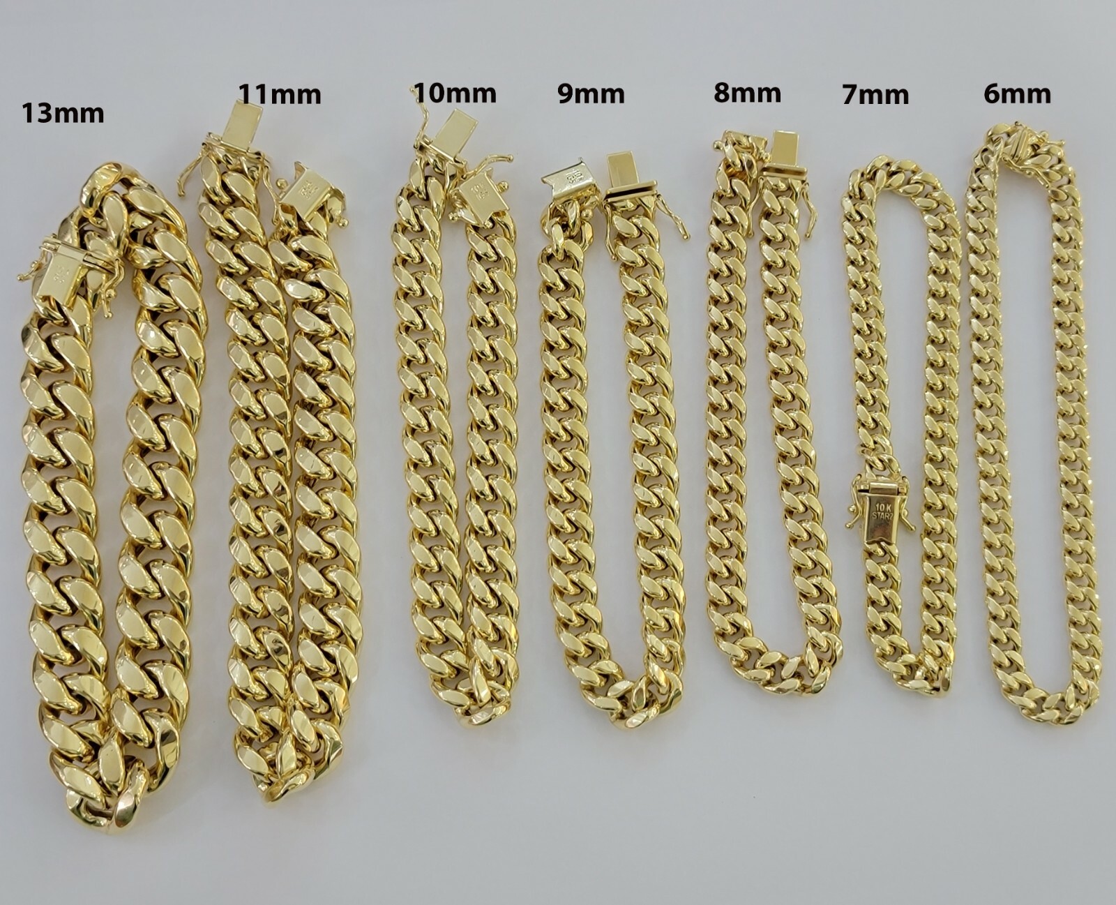 Real 10k Gold Bracelet 8″ Miami Cuban Link 6mm-13mm 10kt Yellow Gold ,Men Women