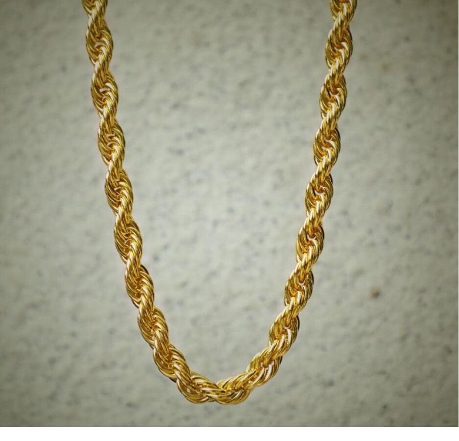 Real 18K Yellow Gold Filled Italian 4mm Chunky Shiny Rope Chain Necklace 16″-32″