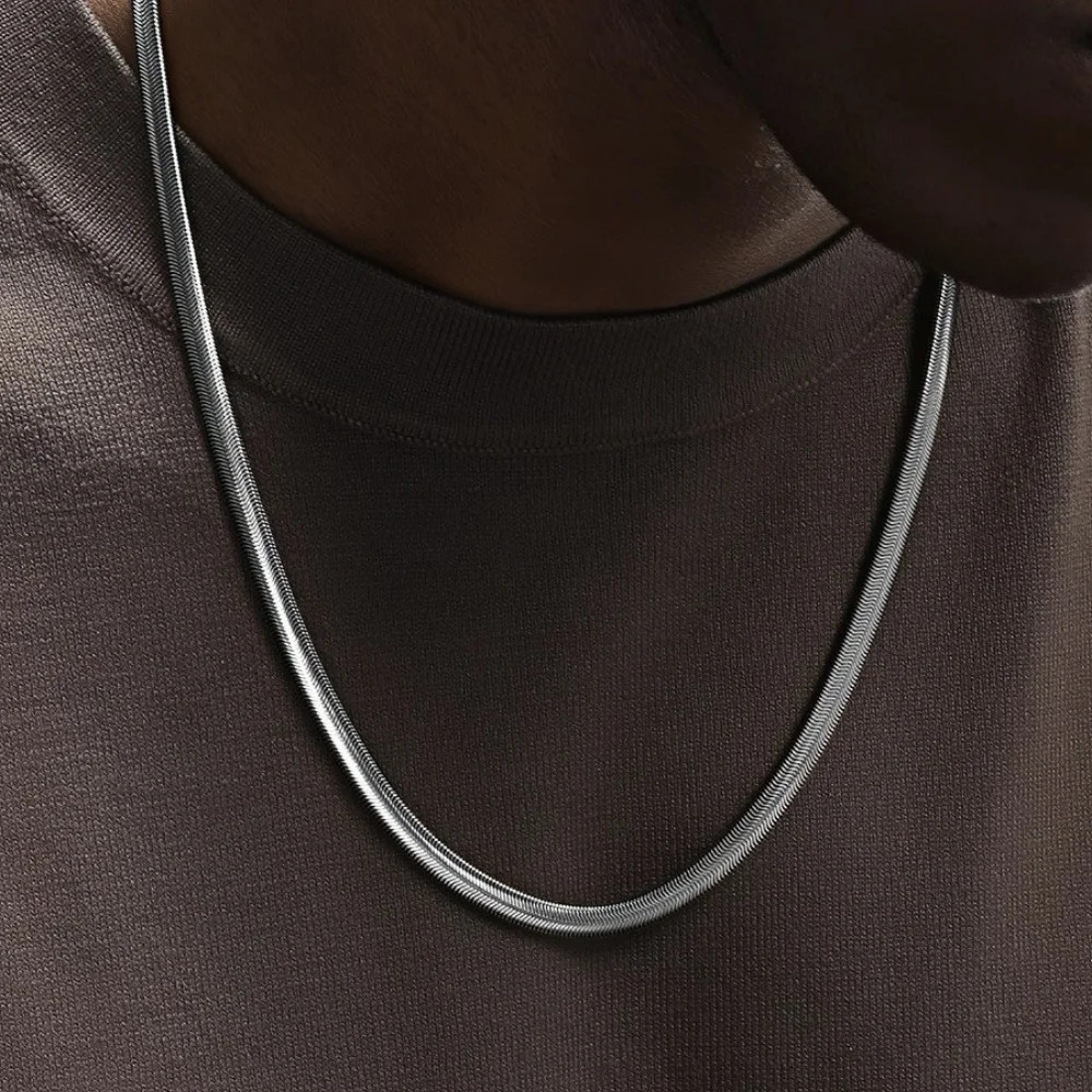 Silver Plated Flat Snake Chain 18- 24 In Necklace 2-4 mm Men Women Jewelry USA