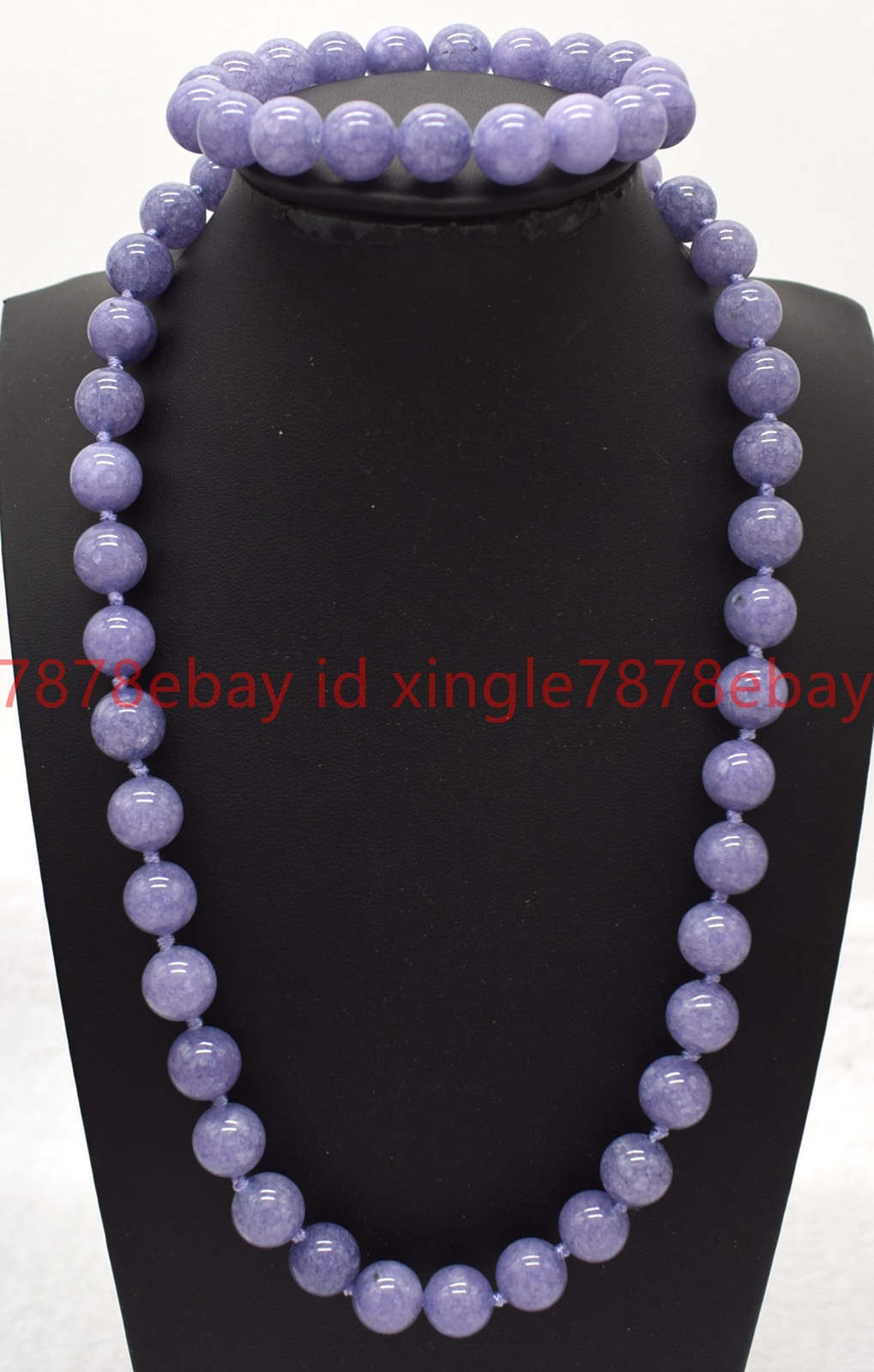 Natural 6/8/10/12mm Purple Chalcedony Gems Round Bead Necklace Bracelet 18/7.5in