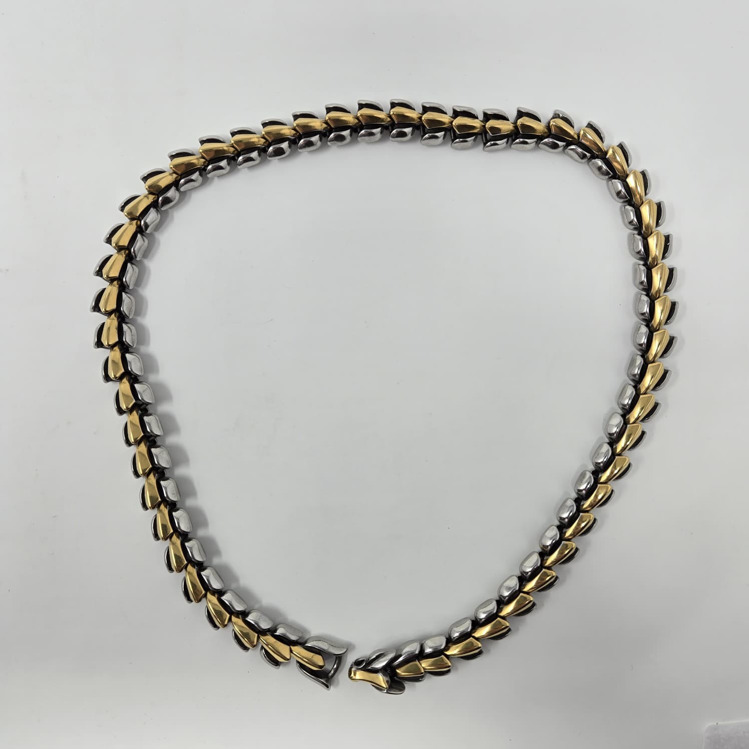 Vikings dragon scale two tone necklace- Approximately 24″(60cm)
