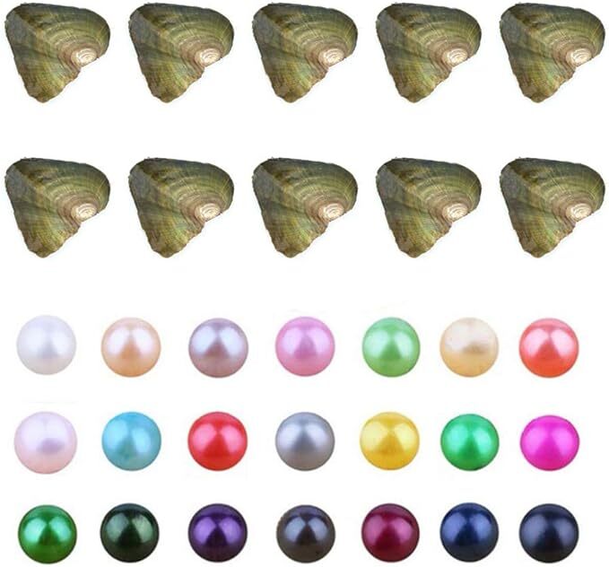 10PCS Natural Pearl Akoya Oysters Individually Wrapped w/ Cultured Bulk 7-8mm
