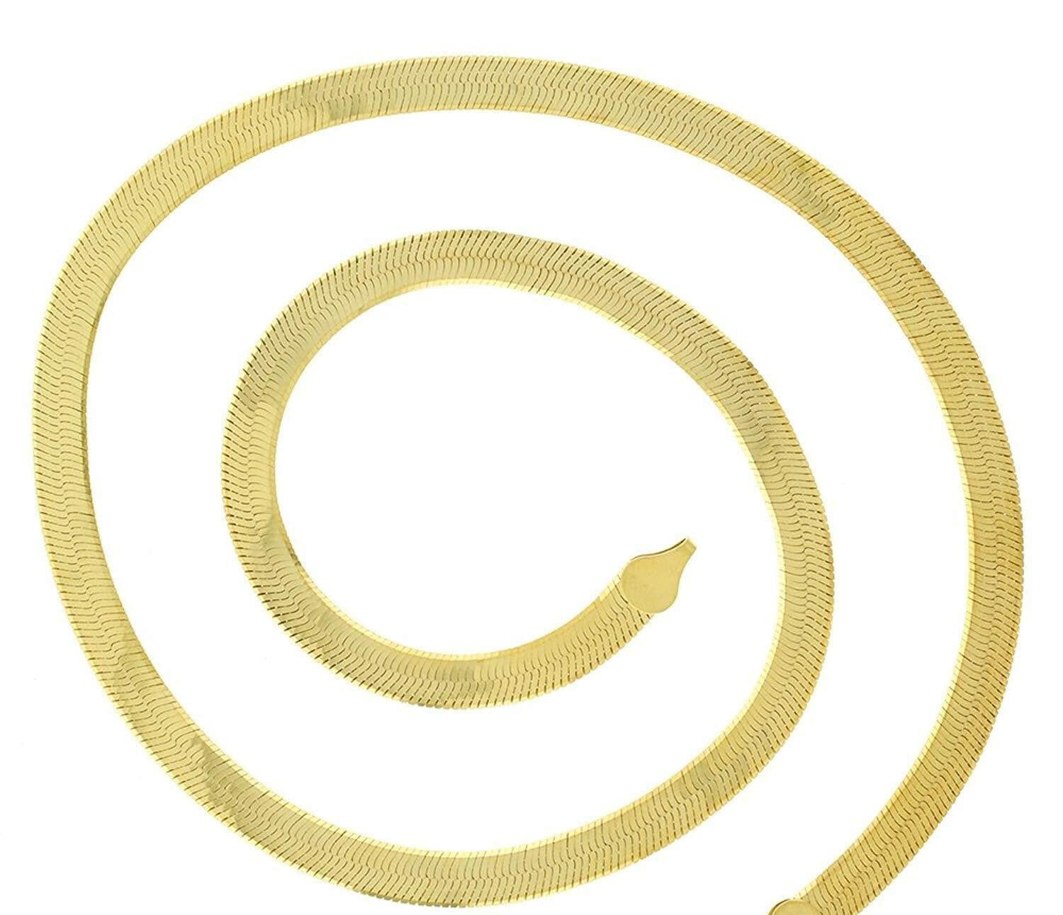 18K Yellow Gold Filled 16-24inch Herringbone Chain Necklace 3mm/4mm/5mm wide A14