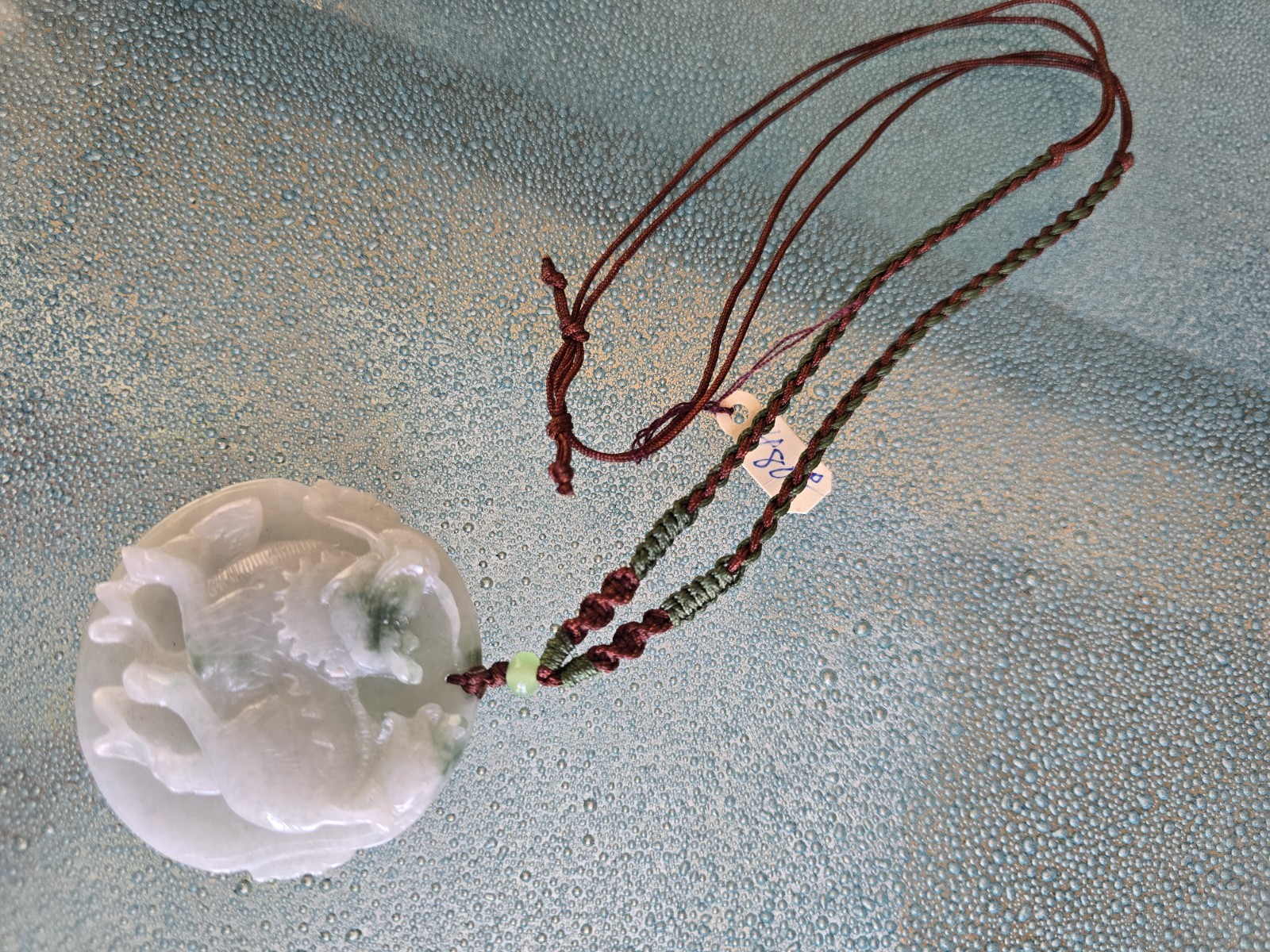 Natural A grade Carve jade Jadeite Pendant Chinese Kylin, Qilin or Kirin (麒麟)