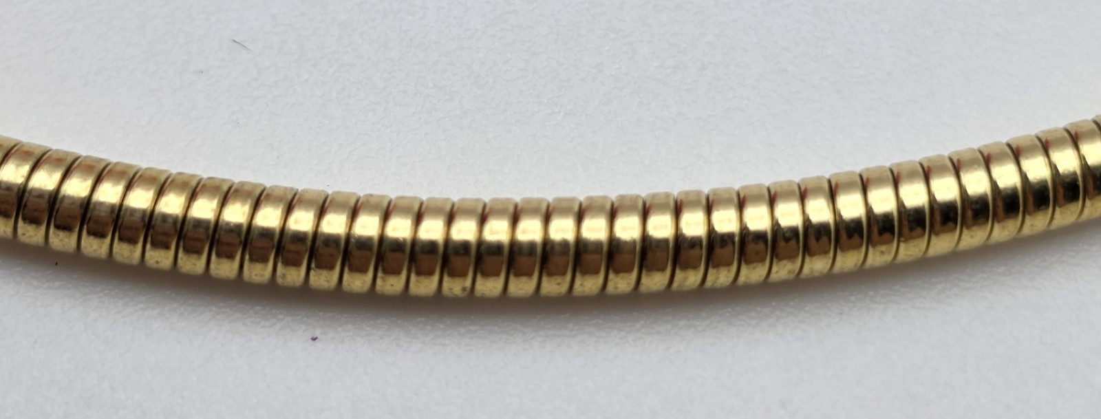 Gold Tone 3mm Snake Chain Choker Necklace Push Pin Clasp 17 Inch