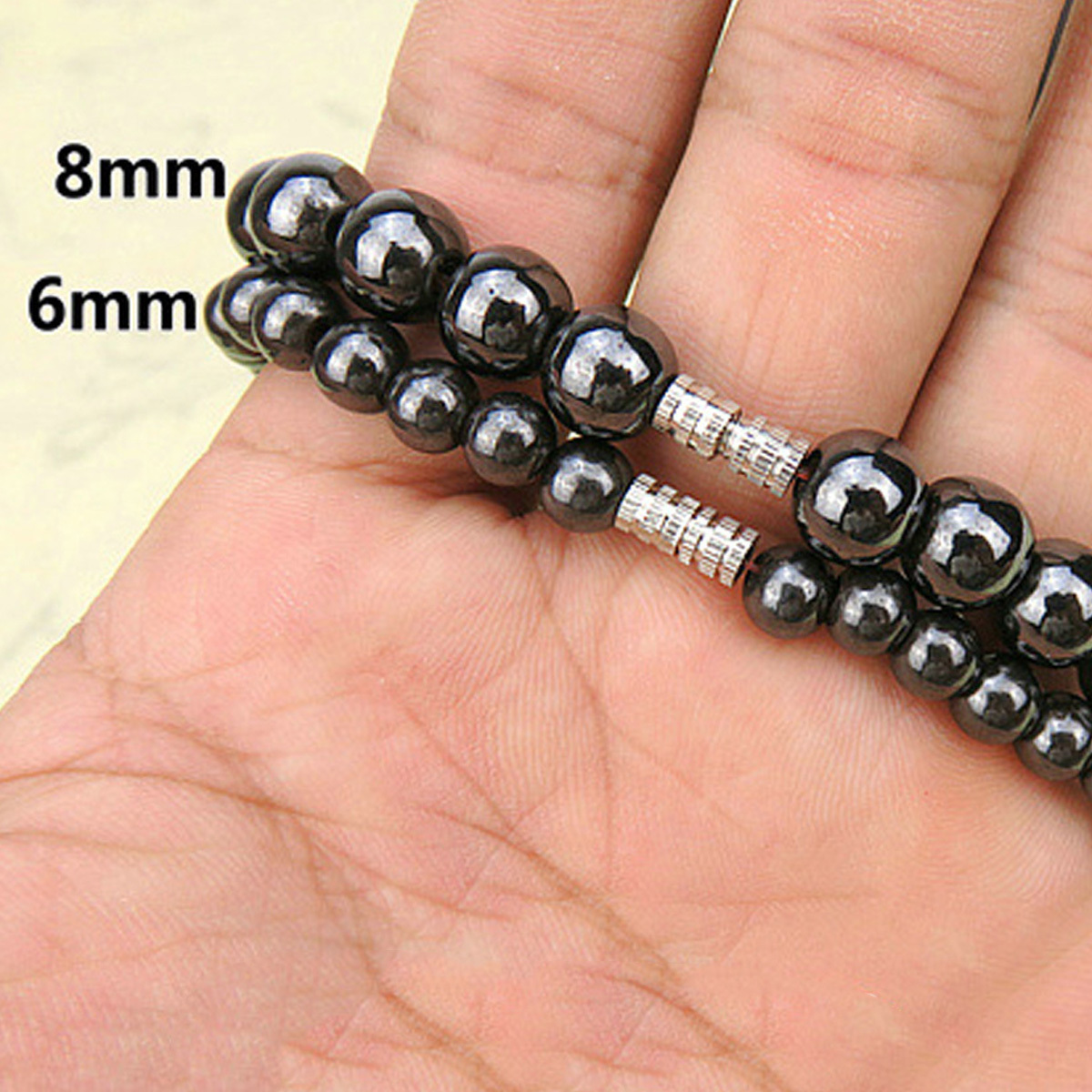 Fashion Black Magnetic Hematite Beads Health Care Necklace Women Men Jewelry