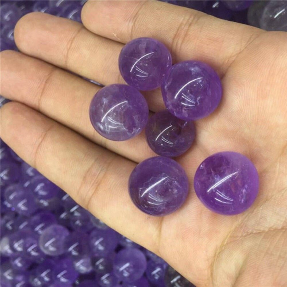 25-50mm Natural Amethyst Quartz Sphere Pretty Crystal Ball Healing Purple Stone
