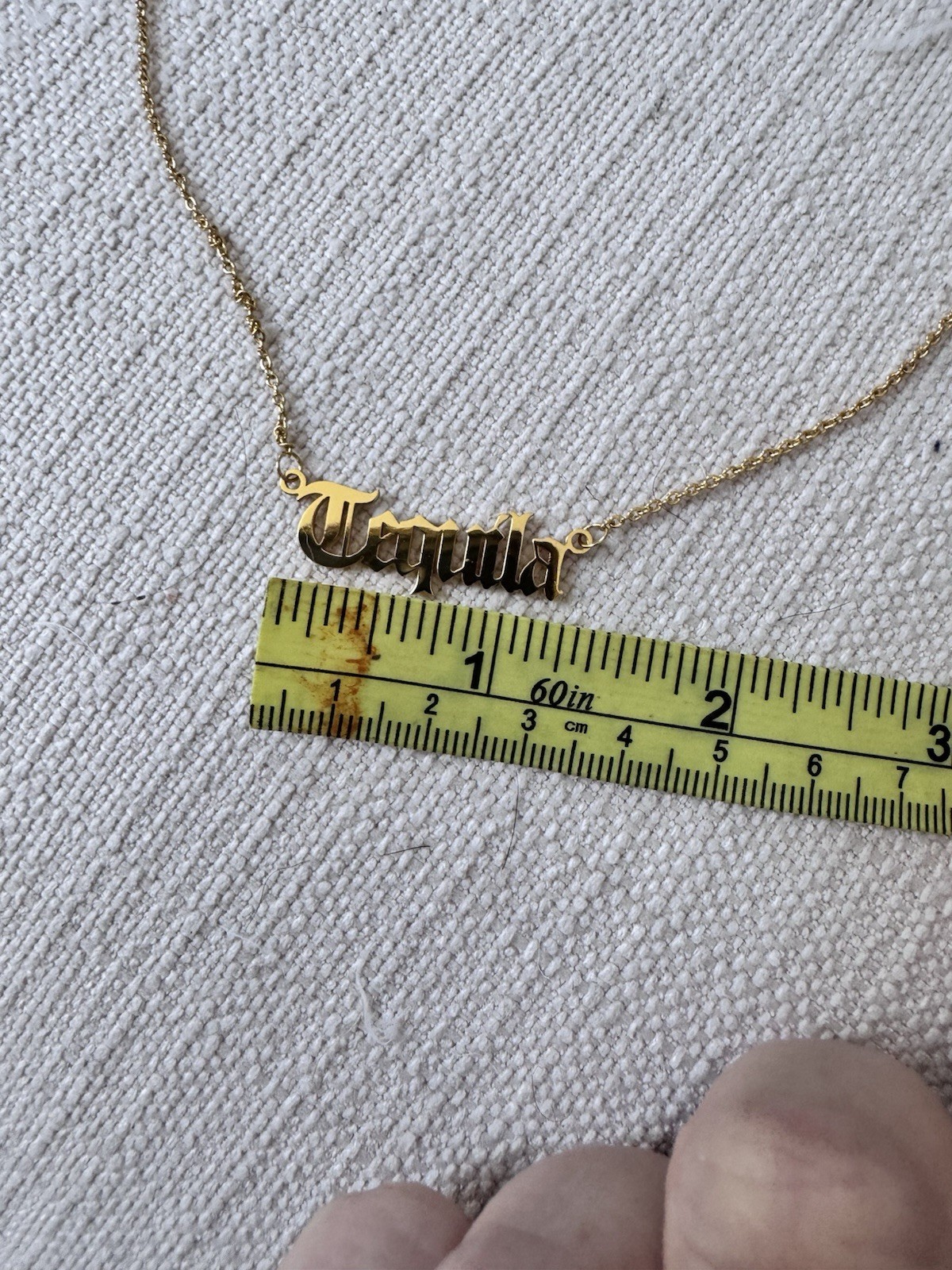 Gold plated TEQUILA cocktail Gothic Font Adjustable Necklace Women