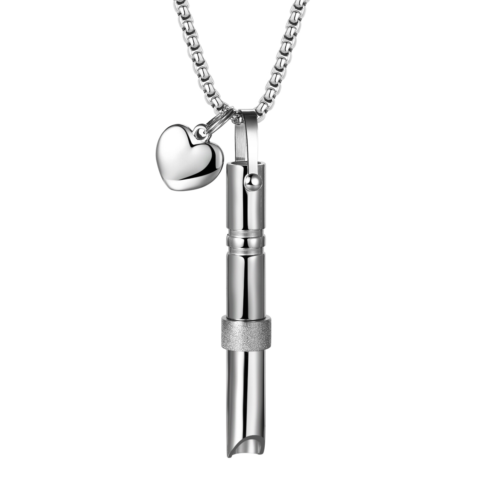 Men Women Anxiety Relief Mindful Breathing Stainless Steel Meditation Necklace
