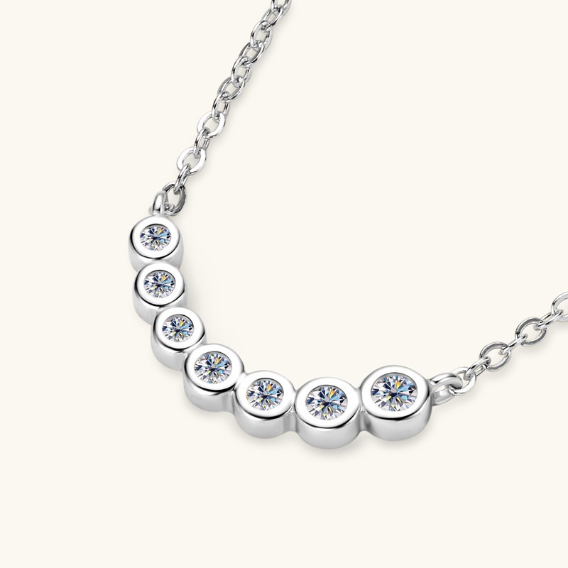 Moissanite Sterling Silver Necklace for Women 925 Wedding Engagement Necklace