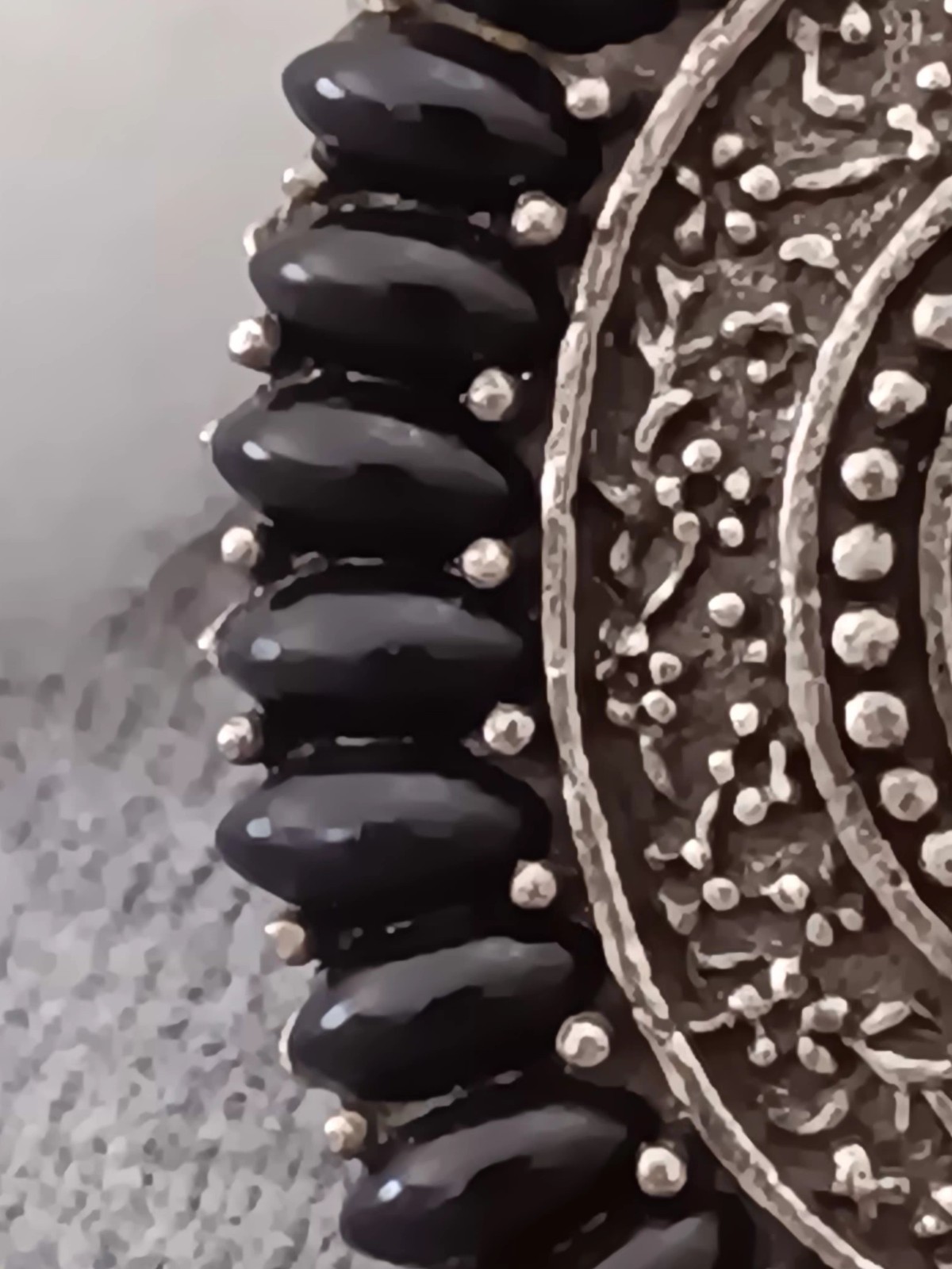 Black and Metal Pendant Detailed for Chain Western Bohemian Gothic Retro