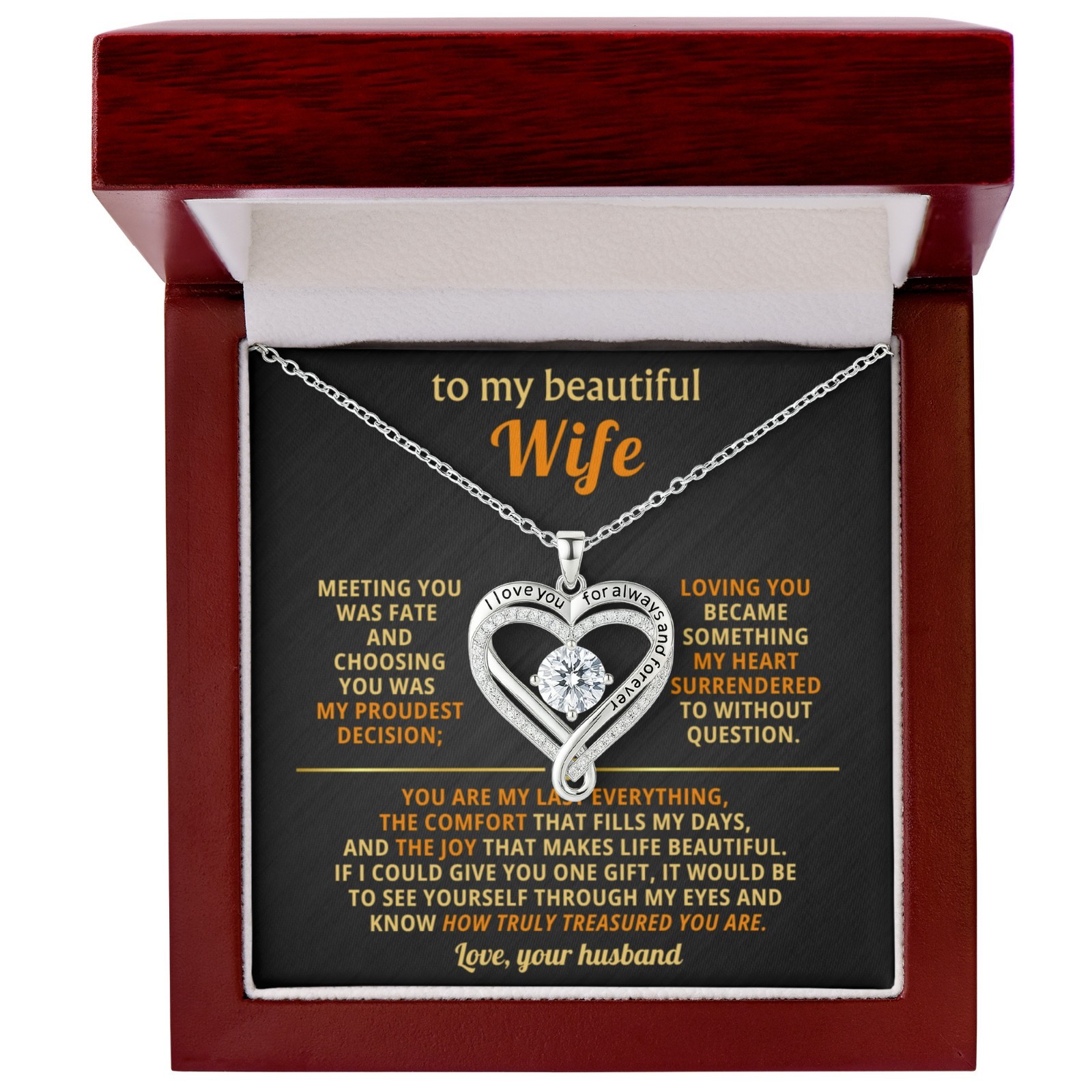 To My Wife Love You Always Necklace Gift Anniversary Birthday Gift For Her 🎁