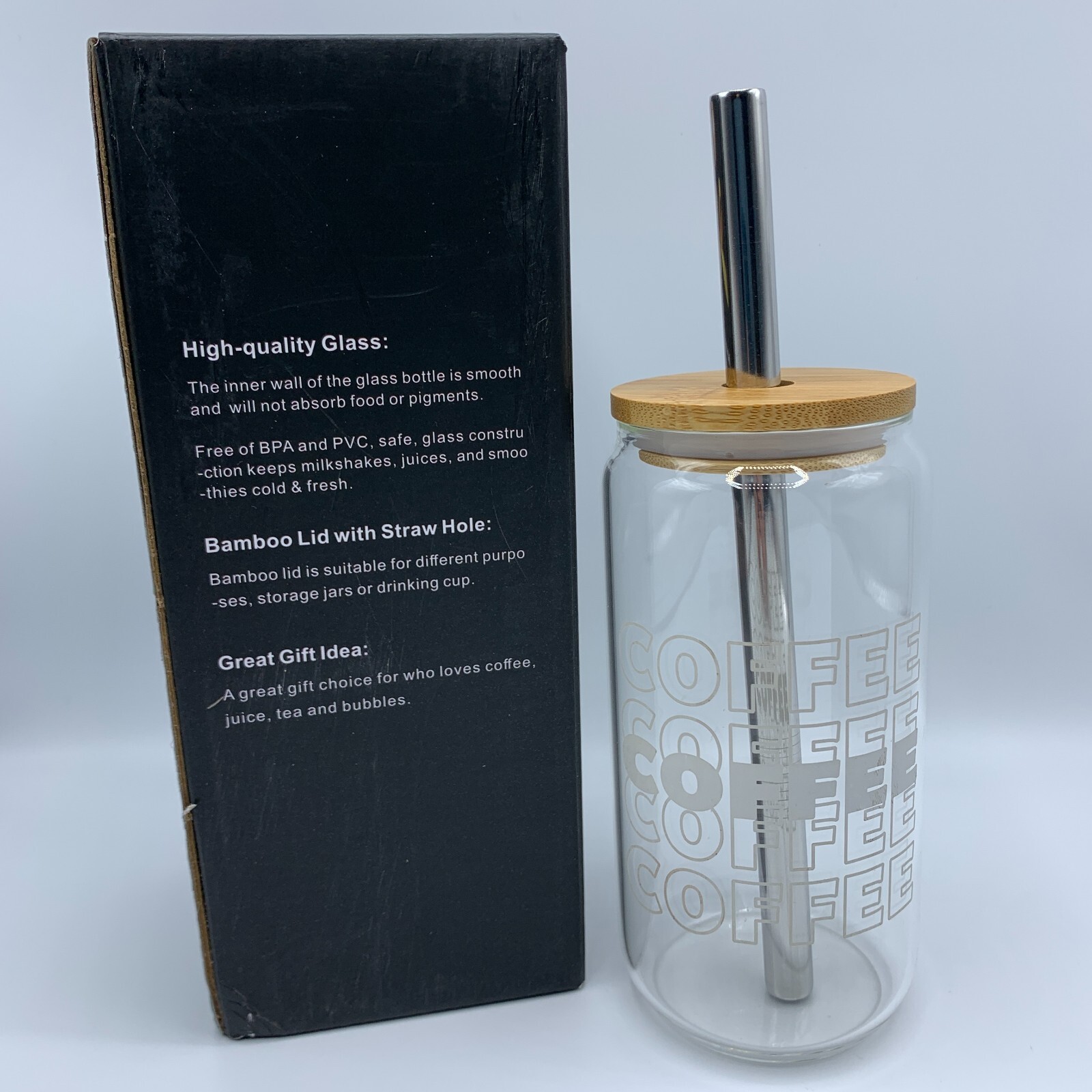 Mason Life Jar Elegant 20 Oz Can Glass with Lid Perfect Gifts for Coffee Lovers